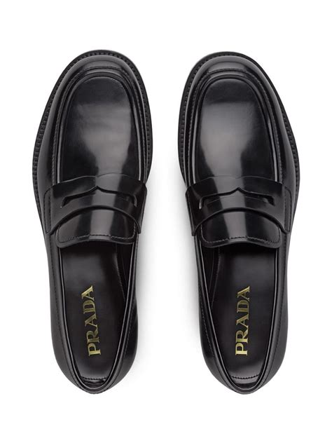 prada 4 d1567 8 black leather loafers men's|Prada Livermore.